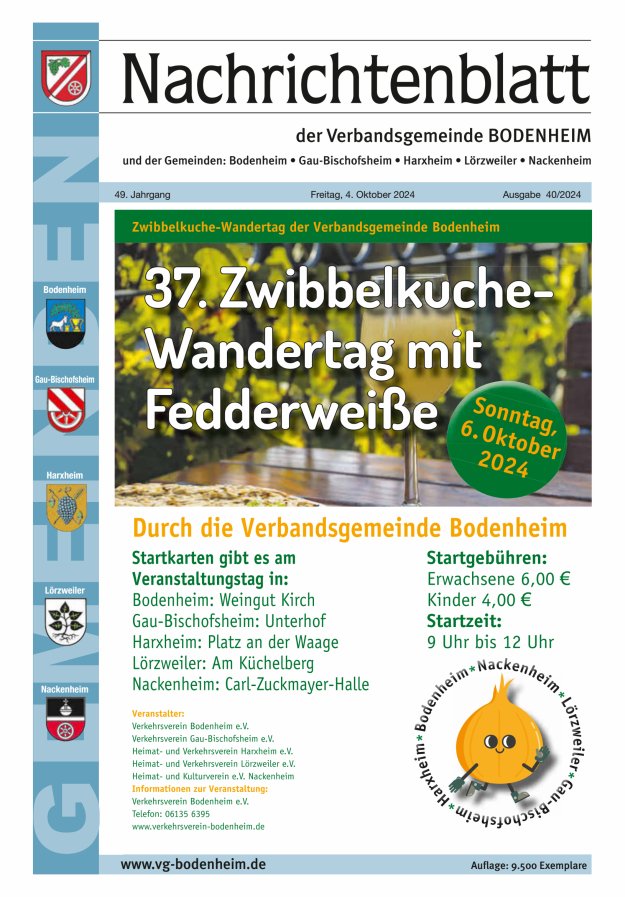 Nachrichtenblatt der VG Bodenheim              Titelblatt 40/2024