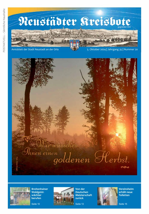 Neustädter Kreisbote Titelblatt 20/2024