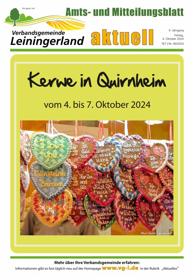 VG Leiningerland aktuell Titelblatt 40/2024