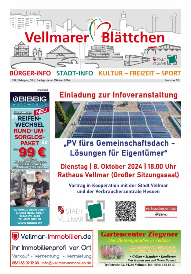 Vellmarer Blättchen Titelblatt 20/2024