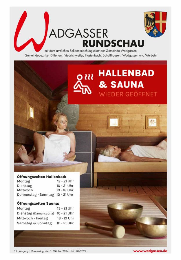 Wadgasser Rundschau Titelblatt 40/2024