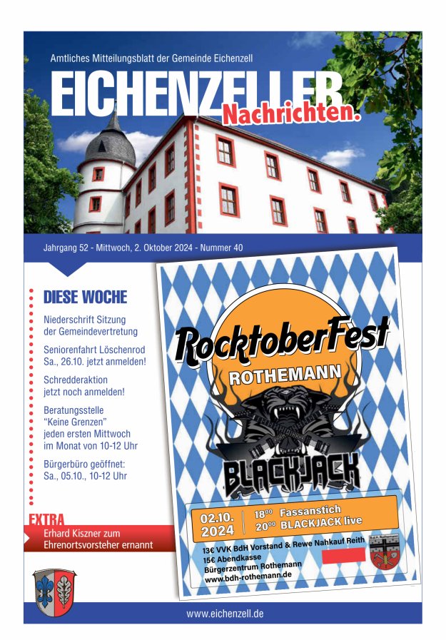 Amtliches Mitteilungsblatt der Gemeinde Eichenzell Titelblatt 40/2024