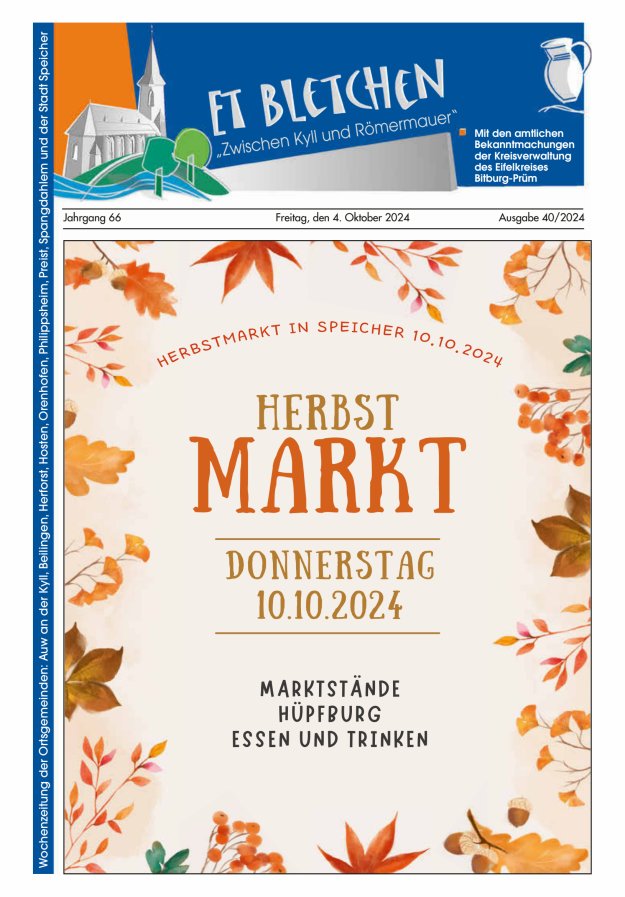 Et Bletchen VG Speicher Titelblatt 40/2024
