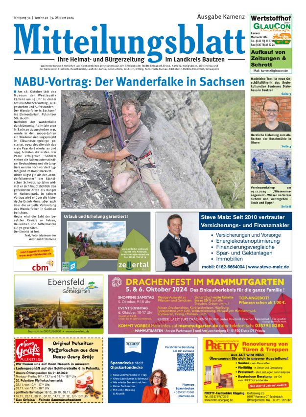 Mitteilungsblatt LK Bautzen Ausgabe Kamenz Titelblatt 39/2024