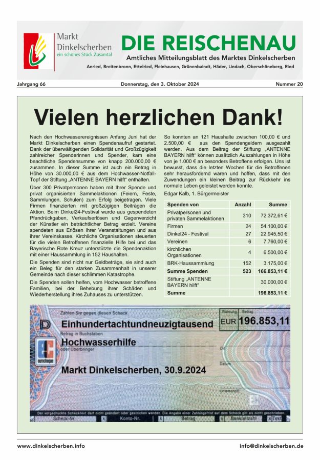 Die Reischenau Titelblatt 20/2024