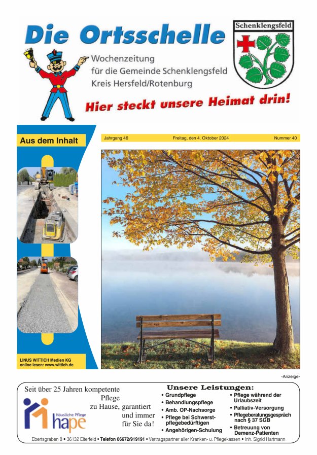 Die Ortsschelle Titelblatt 40/2024