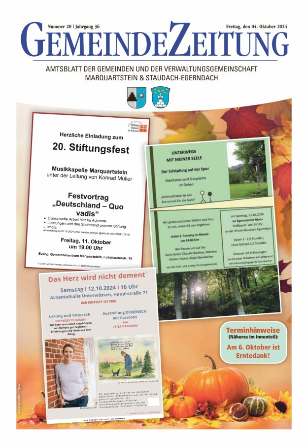 Marquartsteiner und Staudach-Egerndacher Nachrichten Titelblatt 20/2024