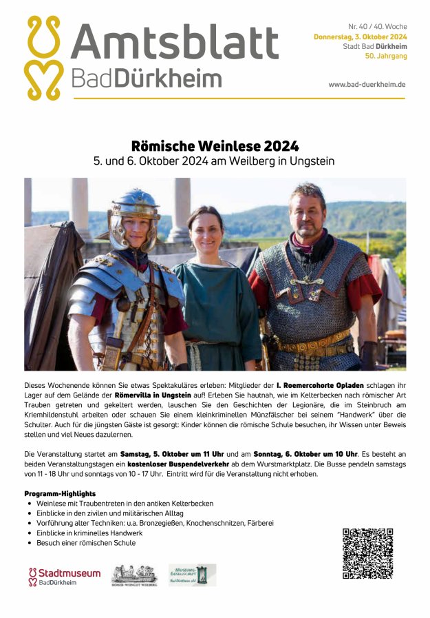 Bad Dürkheimer Woche Titelblatt 40/2024
