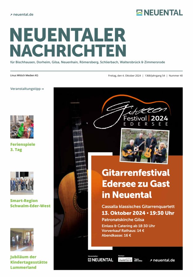 Neuentaler Nachrichten Titelblatt 40/2024