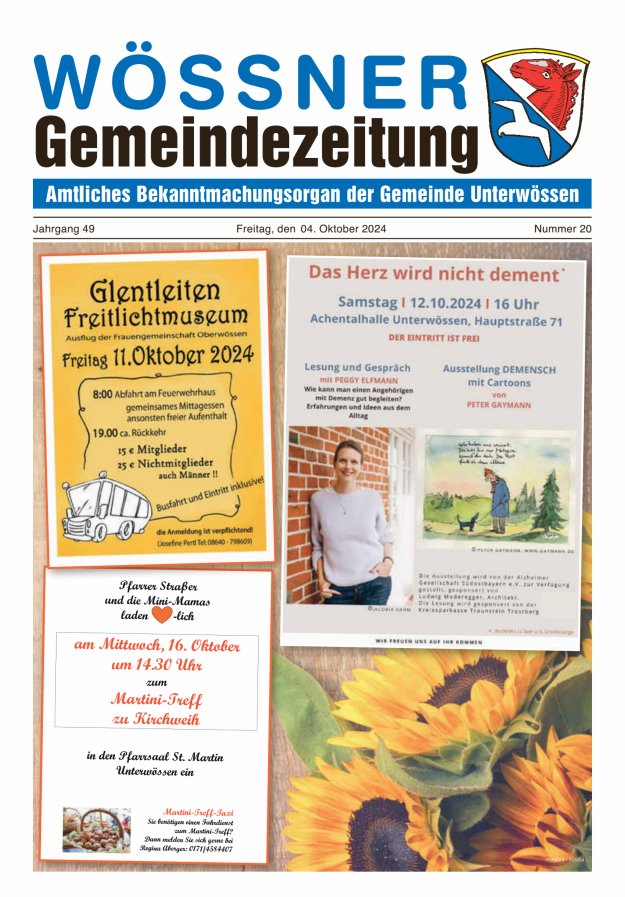 Wössner Gemeindezeitung Amtliches Bekanntmachungsorgan der Gemeinde Unterwössen Titelblatt 20/2024