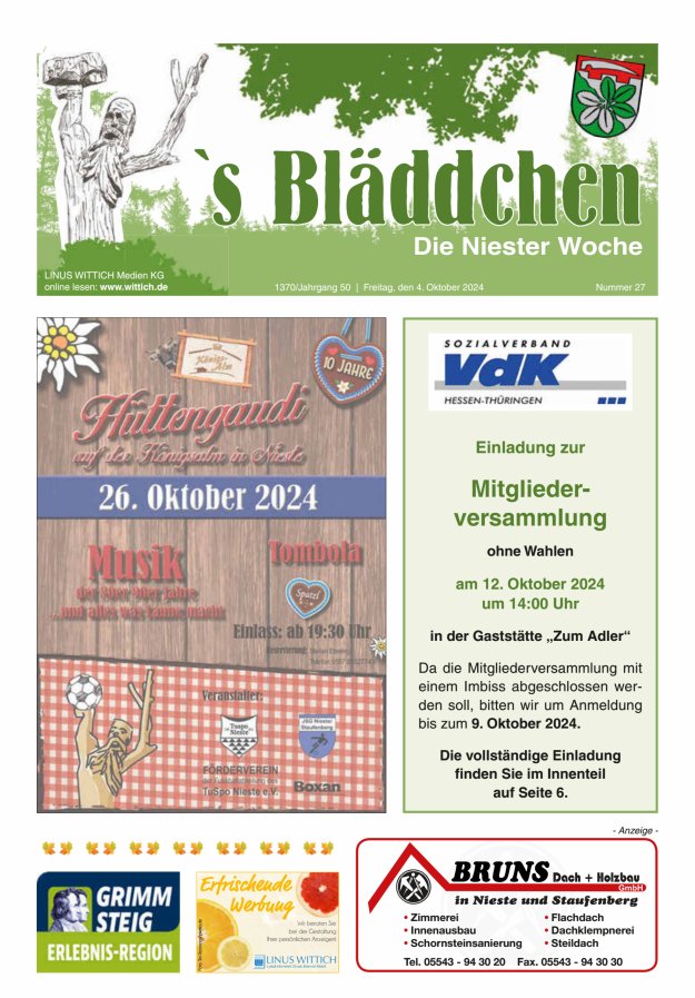 Niester Woche Titelblatt 27/2024