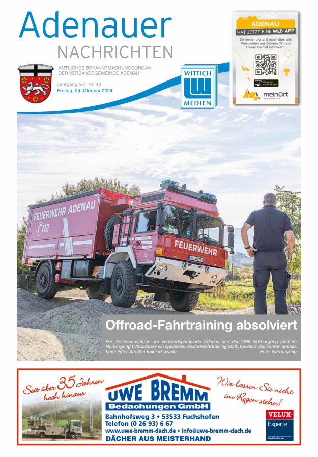 Adenauer Nachrichten Titelblatt 40/2024