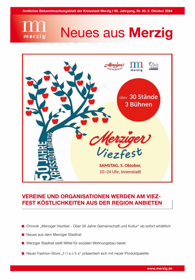 Neues aus Merzig Titelblatt 40/2024