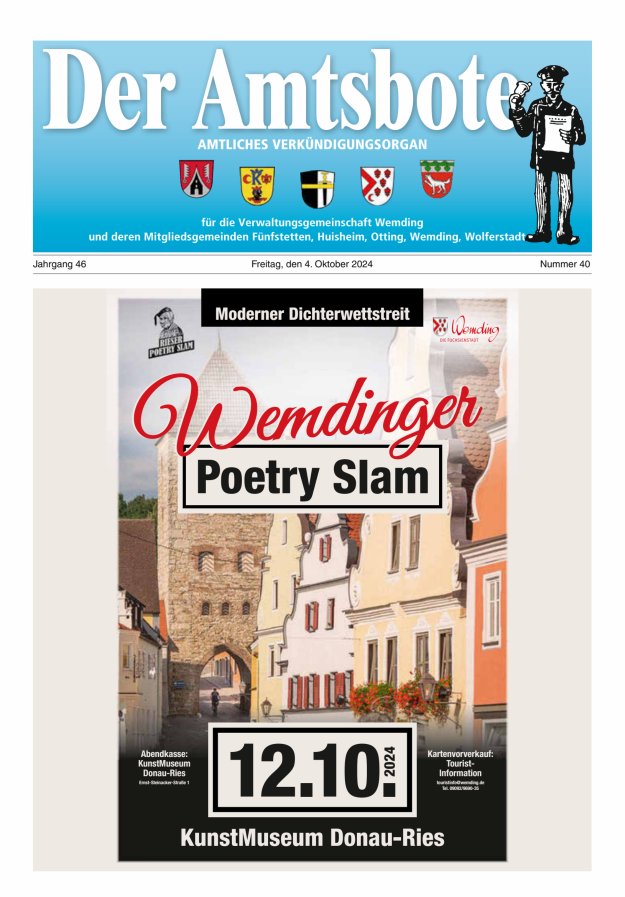Der Amtsbote - Wemding Verwaltungsgemeinschaft Titelblatt 40/2024