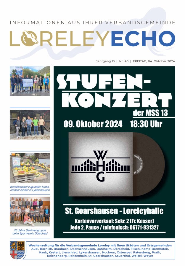 Loreley-Echo - Mitteilungsblatt der Verbandsgemeinde Loreley Titelblatt 40/2024