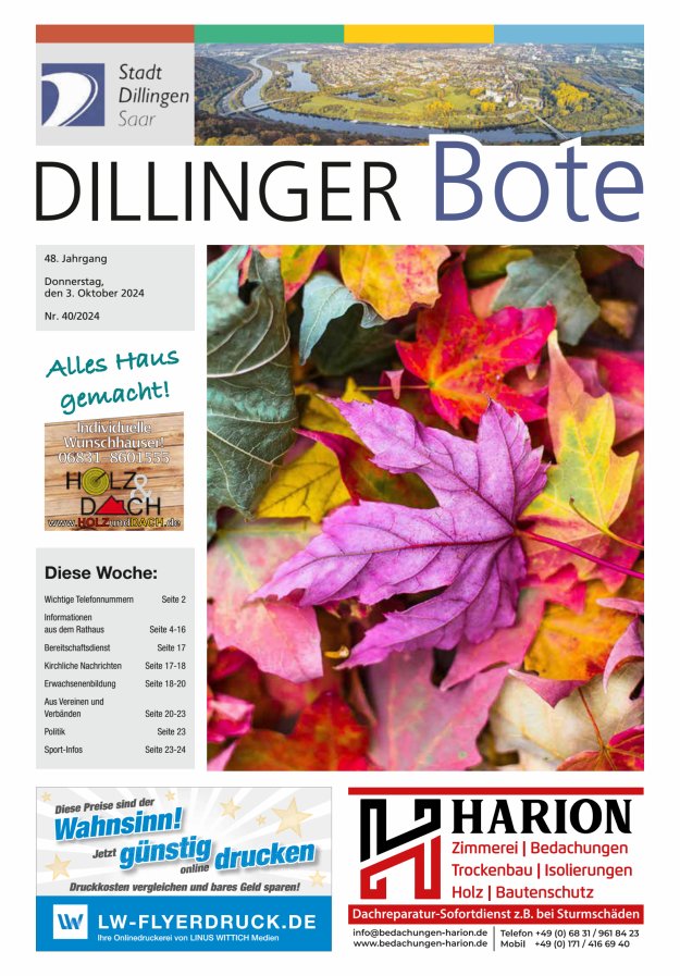 Dillinger Bote Titelblatt 40/2024