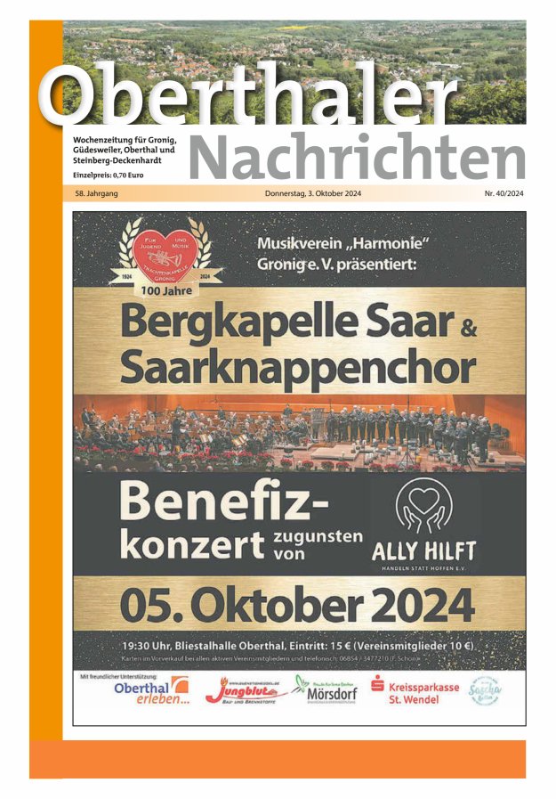 Oberthaler Nachrichten Titelblatt 40/2024