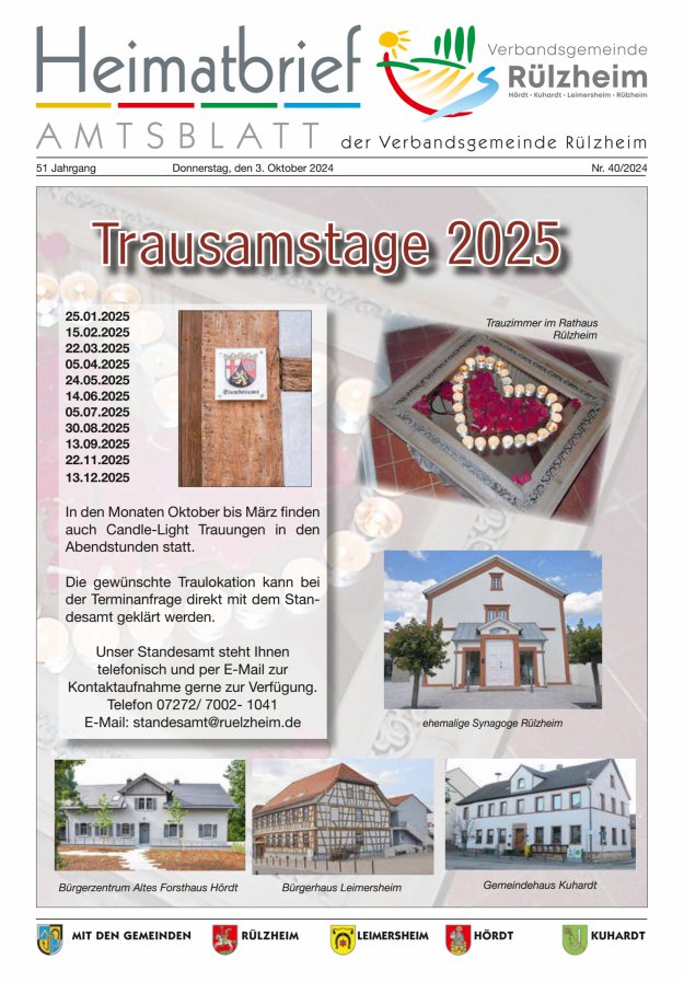 Heimatbrief VG Rülzheim Titelblatt 40/2024