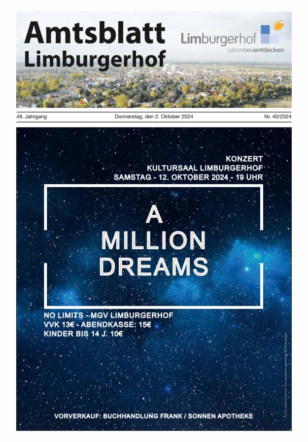 Amtsblatt Limburgerhof Titelblatt 40/2024