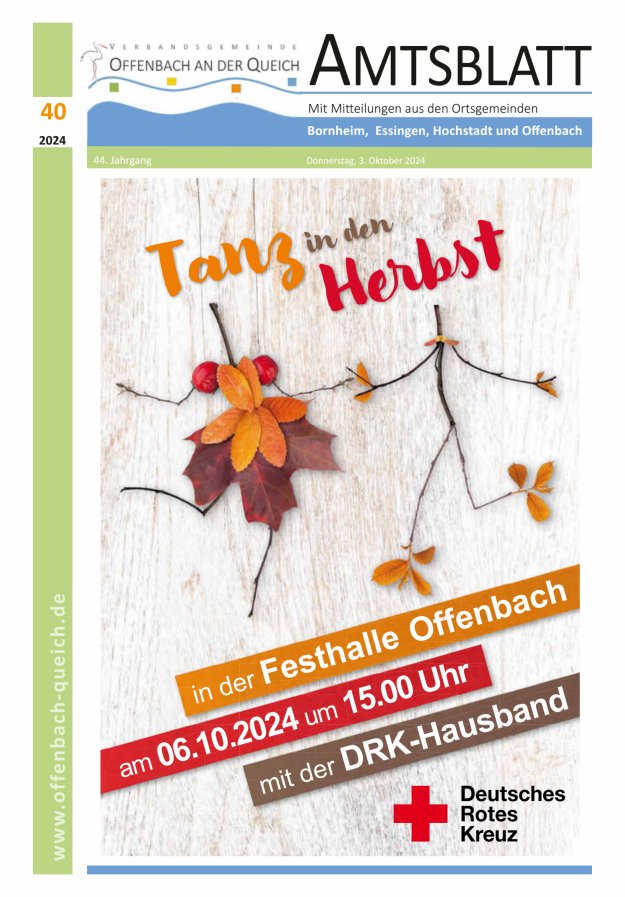 Amtsblatt VG Offenbach an der Queich Titelblatt 40/2024