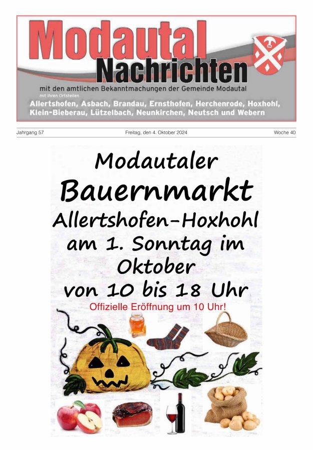 Modautal-Nachrichten Titelblatt 40/2024