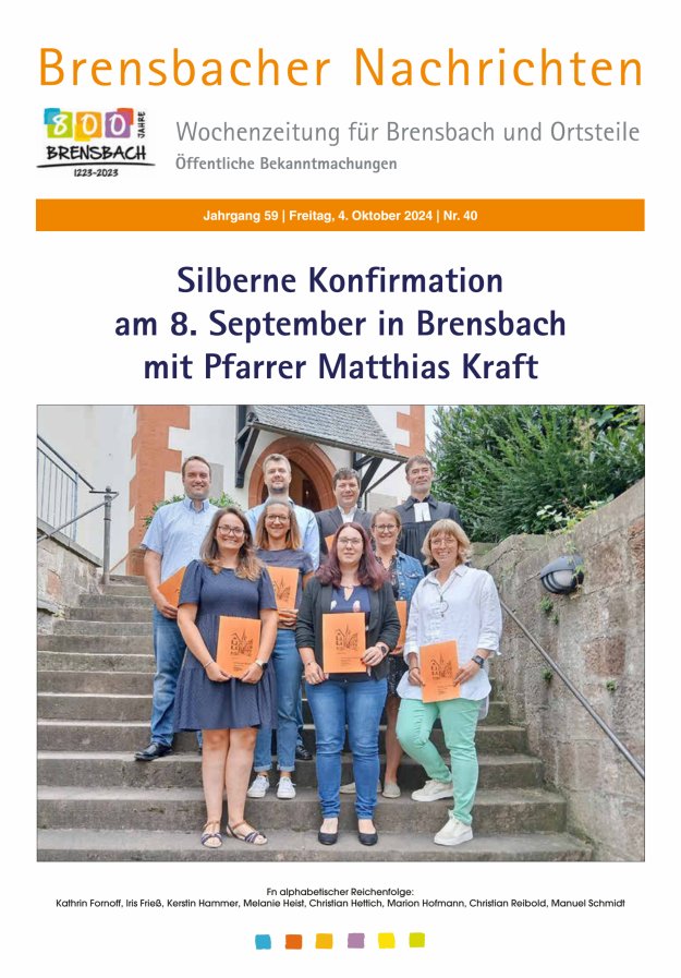 Brensbacher Nachrichten Titelblatt 40/2024