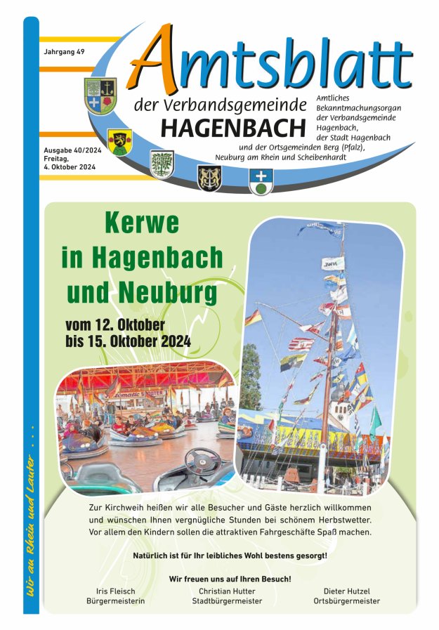Amtsblatt der VG Hagenbach Titelblatt 40/2024