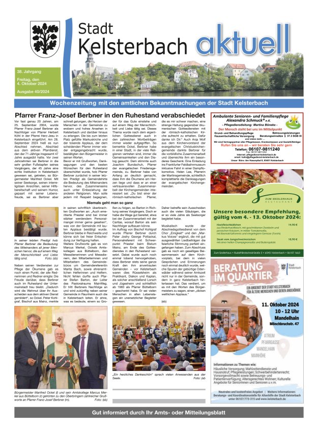 Kelsterbach aktuell Titelblatt 40/2024