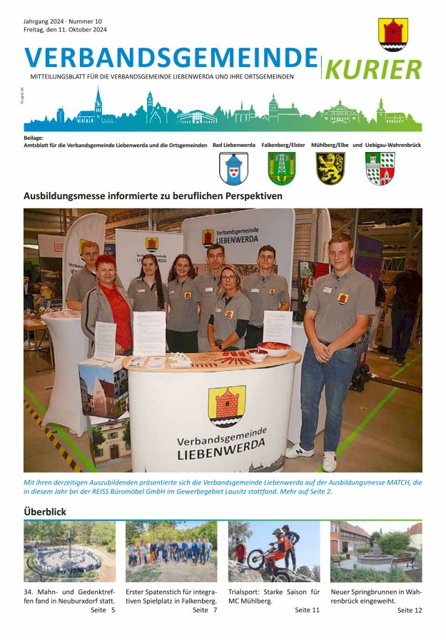 Verbandsgemeindekurier - Mitteilungsblatt für die Verbandsgemeinde Liebenwerda Titelblatt 10/2024
