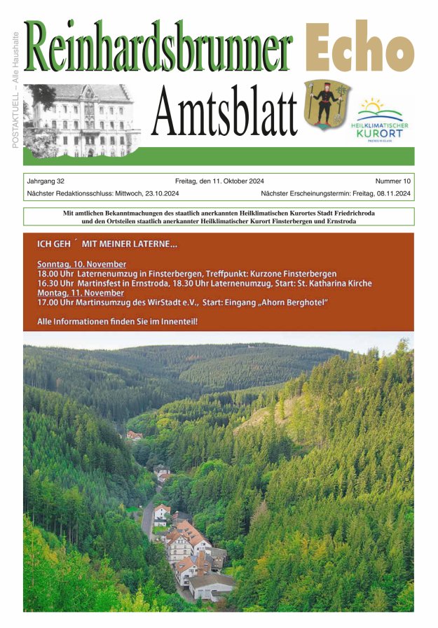 Reinhardsbrunner Echo Titelblatt 10/2024