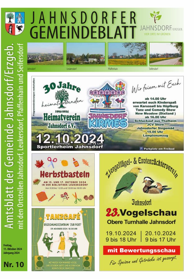 Jahnsdorfer Gemeindeblatt Titelblatt 10/2024