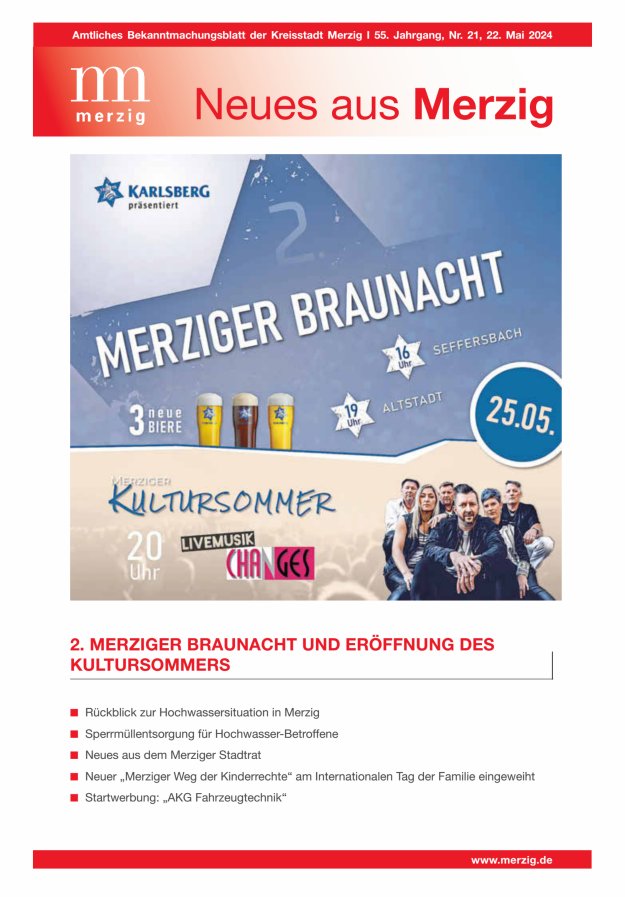Neues aus Merzig Titelblatt 21/2024