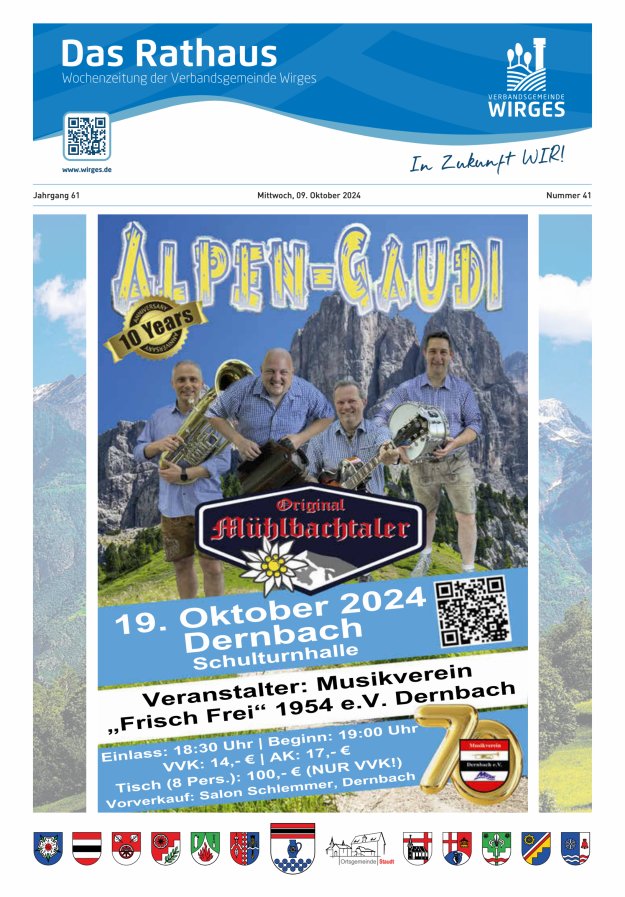 Das Rathaus - Informationen für die Bürger in der VG Wirges Titelblatt 41/2024