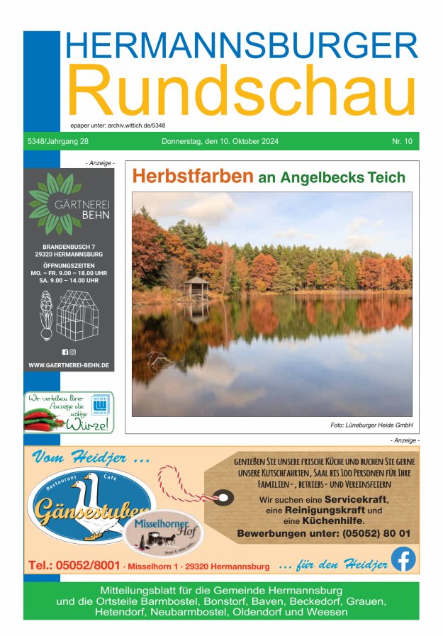 Hermannsburger Rundschau Titelblatt 10/2024