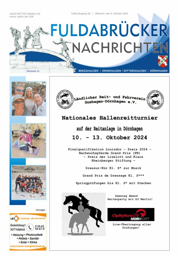 Fuldabrücker Nachrichten Titelblatt 41/2024
