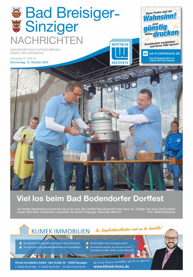 Bad Breisiger-Sinziger Nachrichten Titelblatt 41/2024