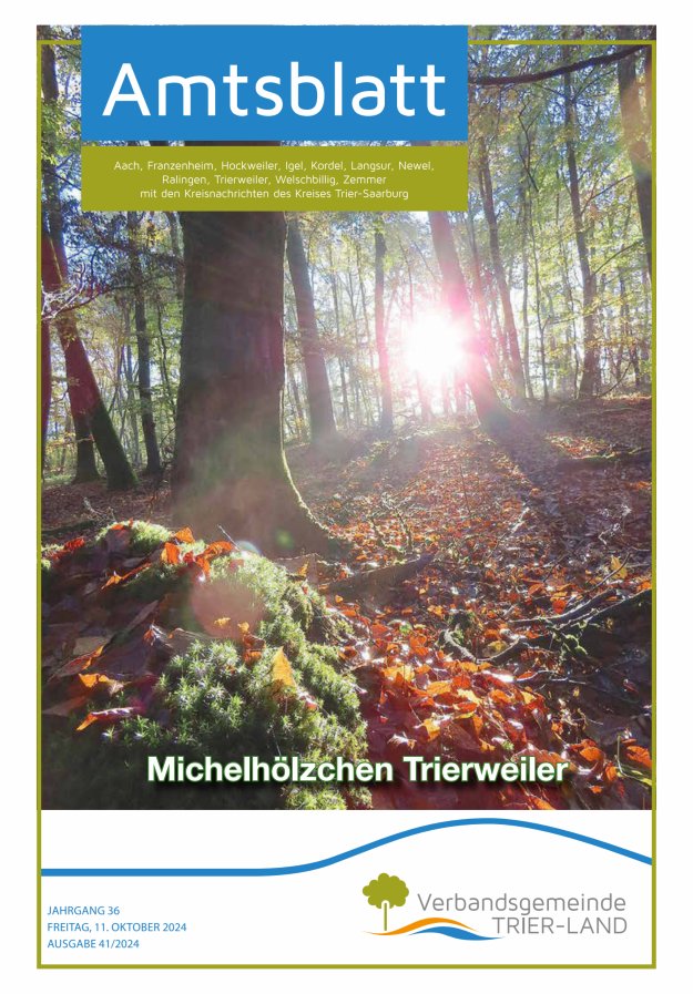 Amtsblatt VG Trier-Land Titelblatt 41/2024