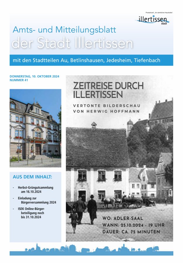Amts- und Mitteilungsblatt Stadt Illertissen Titelblatt 41/2024