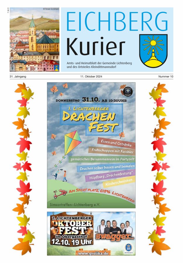 Eichberg-Kurier - Amts- und Heimatblatt der Gemeinde Lichtenberg Titelblatt 10/2024