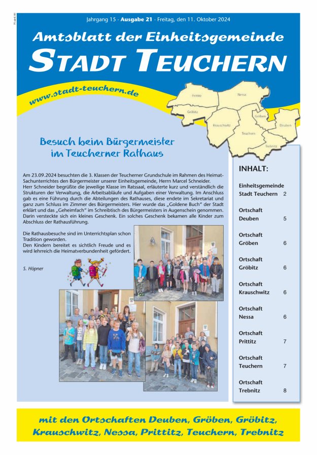 Amtsblatt der Einheitsgemeinde Stadt Teuchern Titelblatt 21/2024