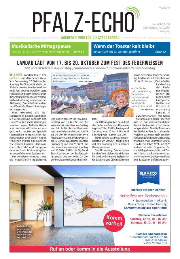 Pfalz-Echo Titelblatt 38/2024