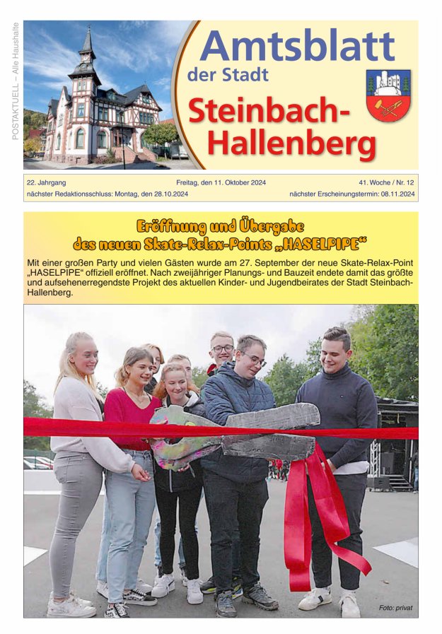 Amtsblatt der Stadt Steinbach-Hallenberg Titelblatt 12/2024