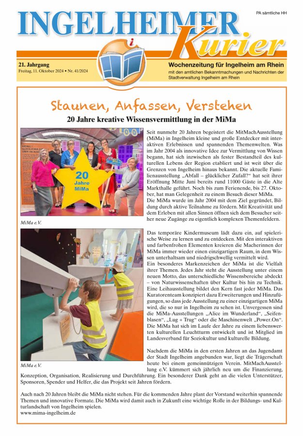 Ingelheimer Kurier Titelblatt 41/2024