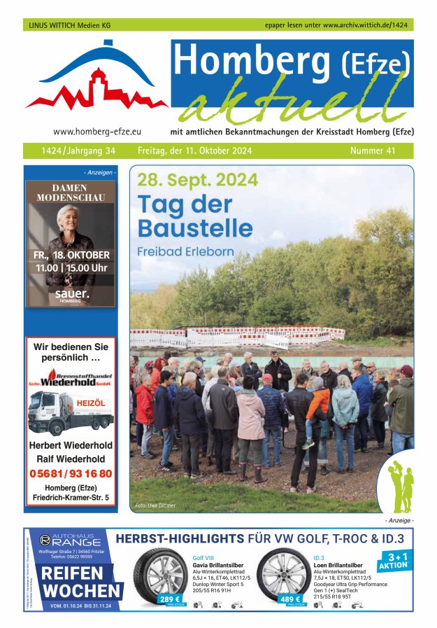 Homberg Efze aktuell Titelblatt 41/2024