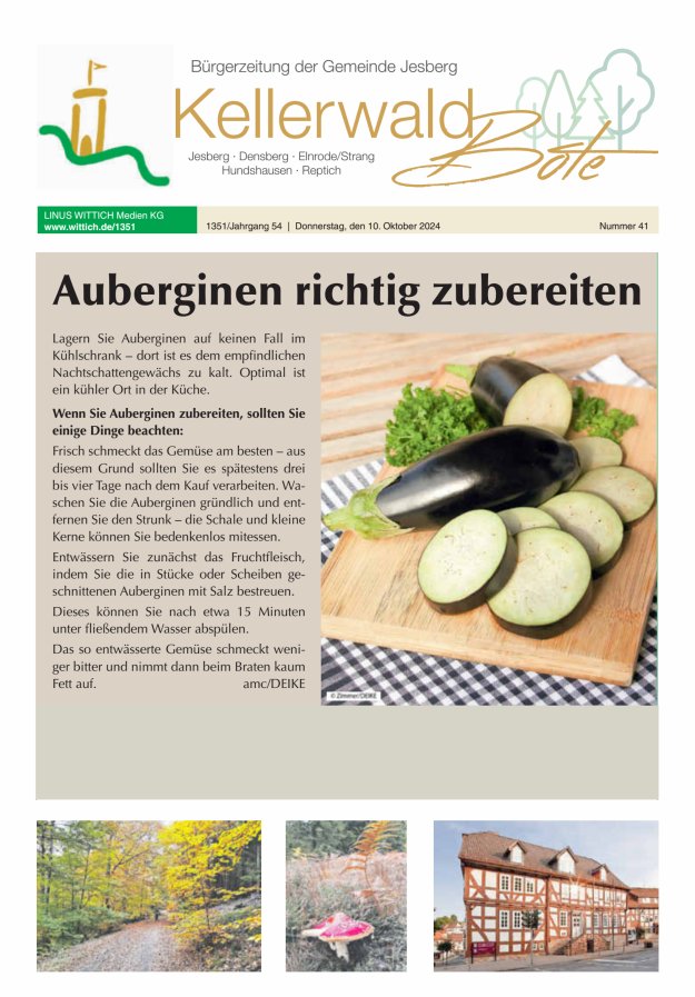 Kellerwaldbote - Bürgerzeitung der Gemeinde Jesberg Titelblatt 41/2024