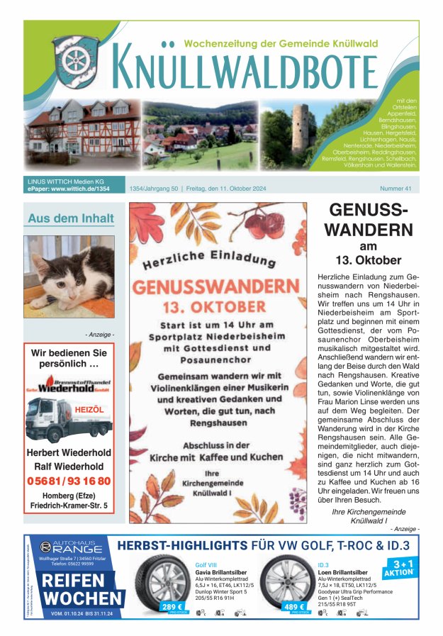 Knüllwaldbote Titelblatt 41/2024