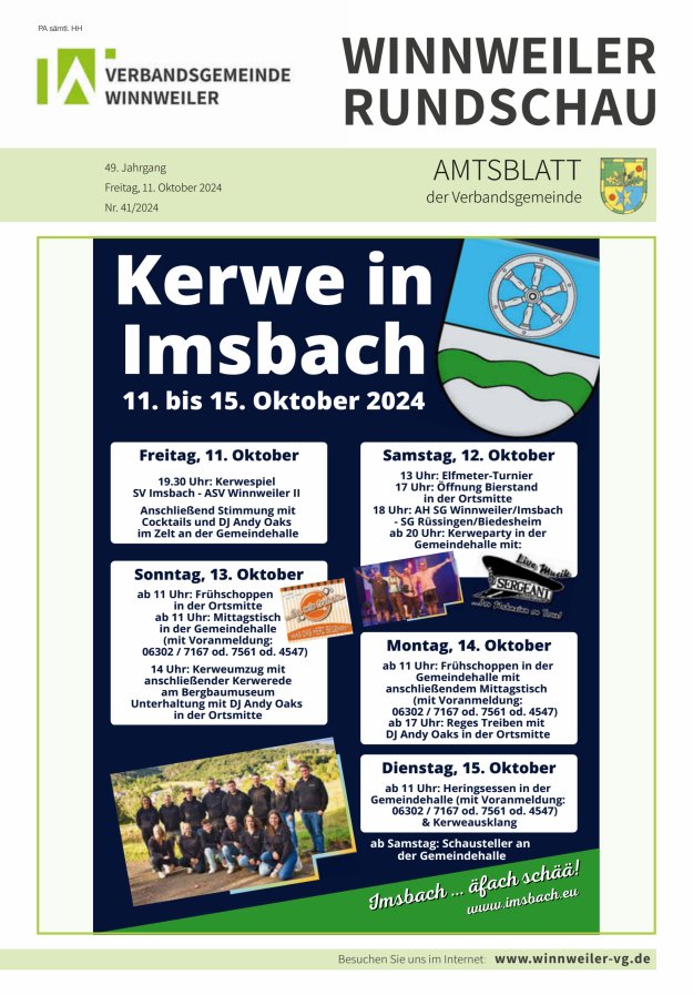 Winnweiler Rundschau Titelblatt 41/2024