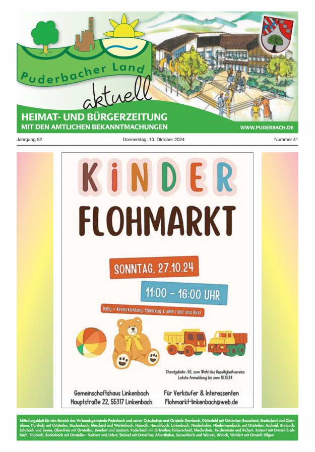 Puderbacher Land aktuell Titelblatt 41/2024
