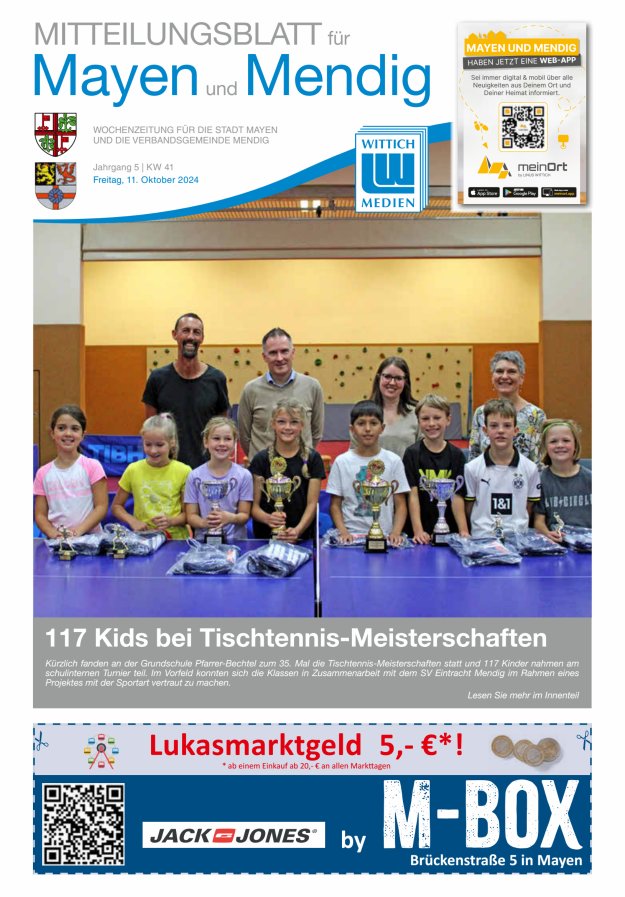 Mitteilungsblatt für Mayen und Mendig Titelblatt 41/2024