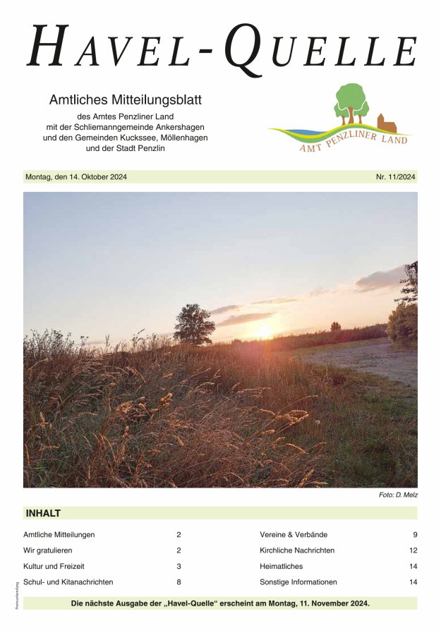 Havel-Quelle Titelblatt 11/2024